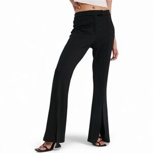 Topshop Ribbed Flare Pants Black 2